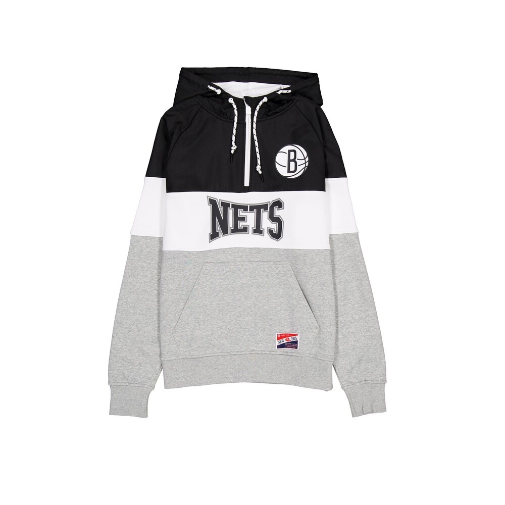 New Era Brooklyn Nets Throwback Color Block Hoodie - Size 3XL
